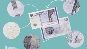 Sådan kan man se ændringen på 50-kronesedlen. Foto: Nationbanken/ PR