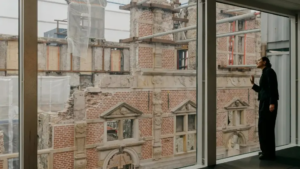 Billede af besøgscentret, hvorfra man kan kigge til Børsen. Foto: RealDania