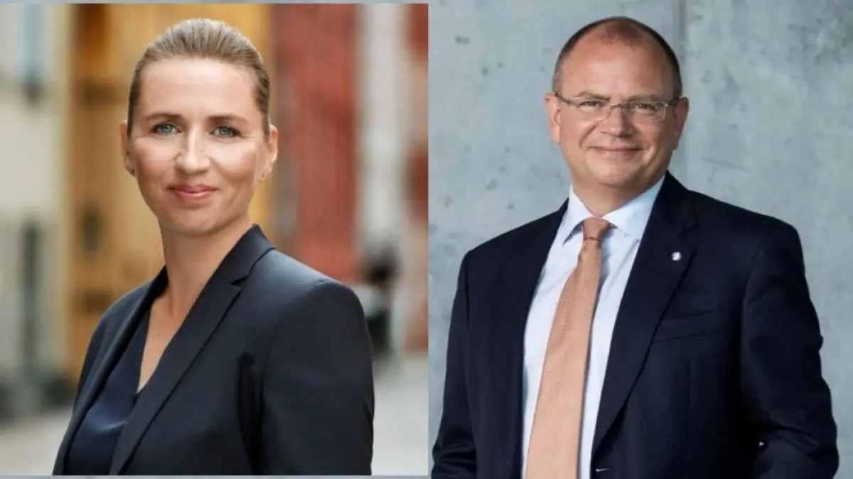 Mette Frederiksen (S) og Henrik Andersen, direktør for Vestas. Foto: Socialdemokratiet/ PR og Vestas / PR