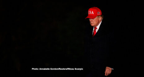 Den amerikanske præsident Donald Trump ankommer til Det Hvide Hus i Washington, D.C., USA, den 12. april 2026.